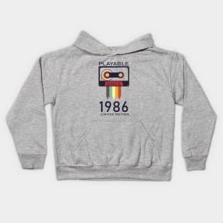 playable since 1986 limited edition vintage Kids Hoodie